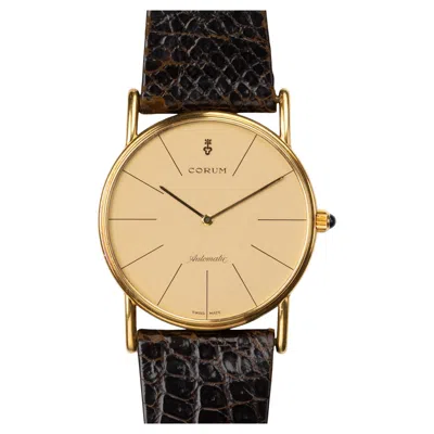 Pre-owned Corum 58102 'karesansui Garden' Champagne Dial 18k Yg Automatic 1970s In Multi
