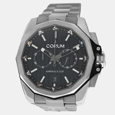 Pre-owned Corum Admiral's Cup A116/04001 Automatic Black Stainless Steel Men's Wristwatch 45 Mm