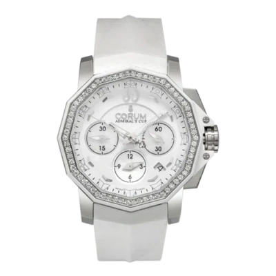 Pre-owned Corum Admiral's Cup Competition 40 Chronograph Stainless Steel Diamond Automatic