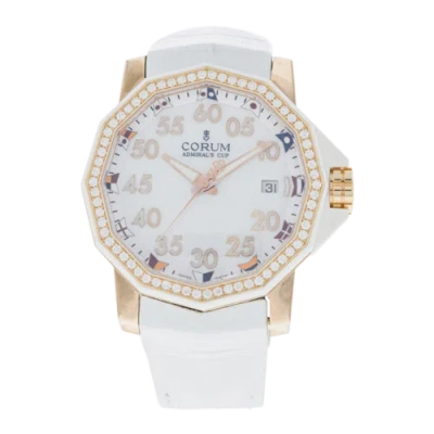 Pre-owned Corum Admiral's Cup Competition 40 Diamond 18k Rose Gold Automatic Watch A082/00