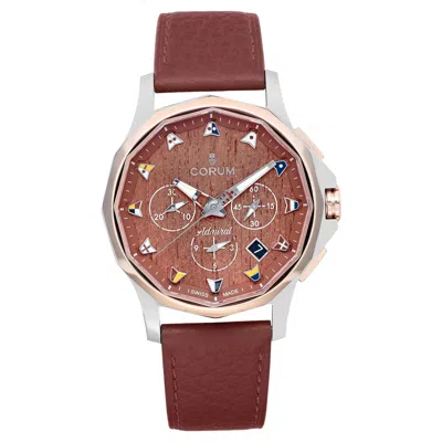 Pre-owned Corum Admiral's Cup Legend 18k Rose Gold Steel Brown Dial Watch A984/03598 In Red