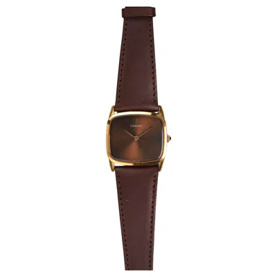 Pre-owned Corum Brown Dial Watch In 18k Yellow Gold, 1970s