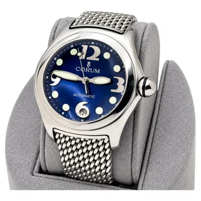 Pre-owned Corum Bubble 082.150.20 45mm Blue Dial Stainless Steel Booklet Paper