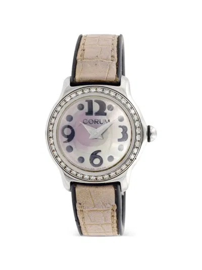 Pre-owned Corum Bubble 26mm Diamond Watch In White