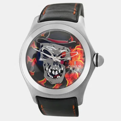 Pre-owned Corum Bubble Baron Samedi 02320.582001 Limited Edition Black Stainless Steel Automatic Men's Wristwatch 45