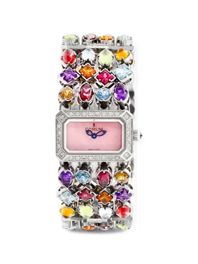 Pre-owned Corum Diamond Gemstone 24mm Watch In Pink
