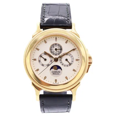 Pre-owned Corum Limited Edition Perpetual Calendar Temps Mecanique 18k Yellow Gold Watch