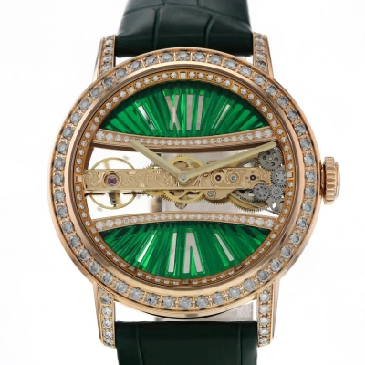 Corum Golden Bridge Diamond Green Dial Ladies Watch B113/03292 In Gray