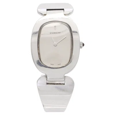 Pre-owned Corum Sterling Silver Hand Wind Bracelet Watch In Multiple