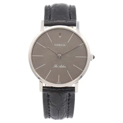 Pre-owned Corum The Aston Ref 57219 Stainless Steel Men's Hand Wind Watch In Multi