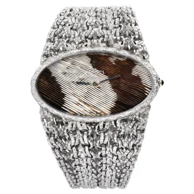 Pre-owned Corum Vintage  18k White Gold Oval Cow Two Tone Dial Ladies Wristwatch