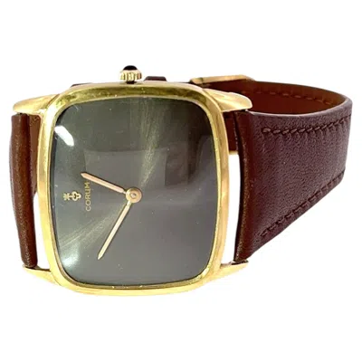Pre-owned Corum Vintage Tank Watch � 18ct Yellow Gold, Brown Sunburst Dial