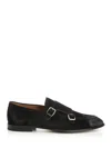 Corvari Black Suede Double Buckle Moccasin Scarpe Basse Black In Black