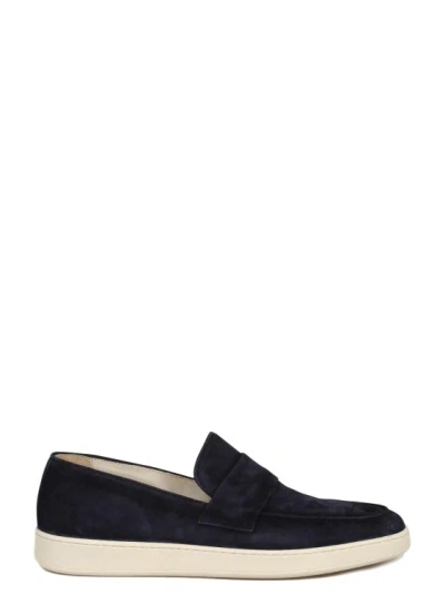 Corvari Boat Penny Loafers In Blue