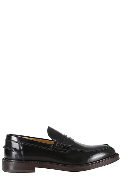 Corvari Brushed Calfskin Moccasin In Black