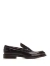 Corvari Brushed Leather Penny Loafer Loafers Black In Multi