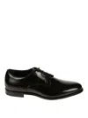 Corvari Lace-up Leather Derby Shoe With Polished Finish In Black
