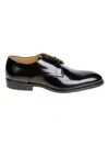 Corvari Lace-up Leather Derby Shoe With Polished Finish In Black