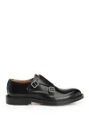 Corvari Double Monk Duilio Pelle Spazzolata Loafers Black In Black