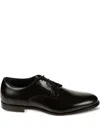 Corvari Lace-up Leather Derby Shoe With Polished Finish In Black