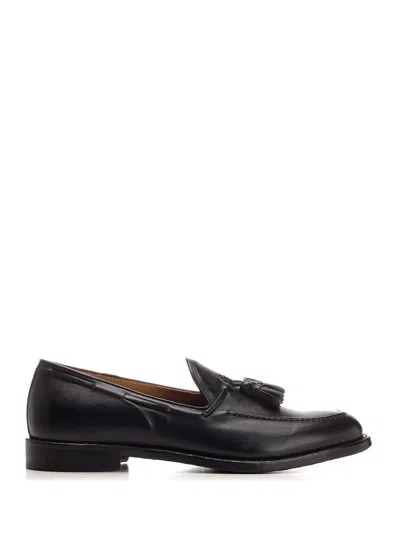 Corvari Leather Loafer With Tassels In Black
