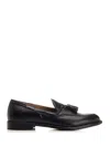 Corvari Leather Loafer With Tassels Lace-up Shoes Black