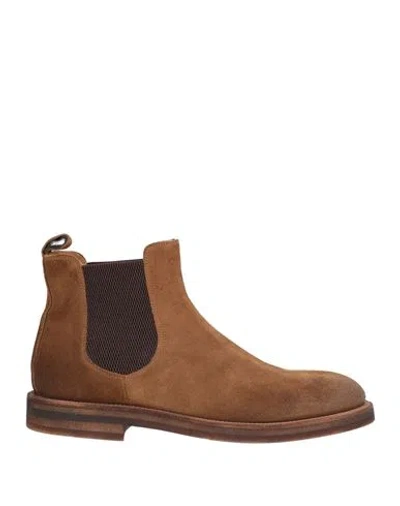 Corvari Man Ankle Boots Camel Size 10 Leather In Brown