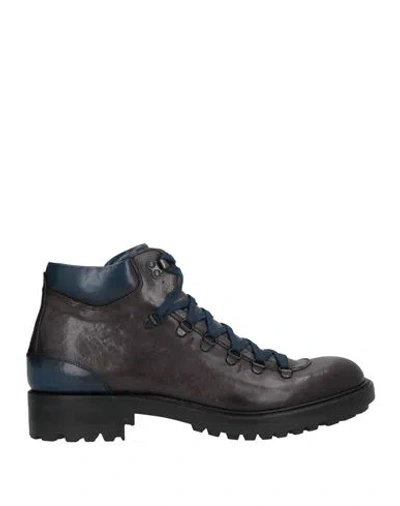 Corvari Man Ankle Boots Charcoal Size 12 Leather In Black