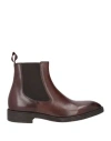 Corvari Man Ankle Boots Chocolate Brown Size 10 Leather In Burgundy