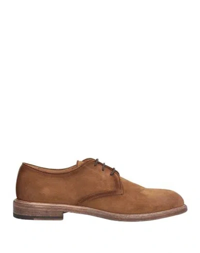 Corvari Man Lace-up Shoes Camel Size 13.5 Leather In Brown