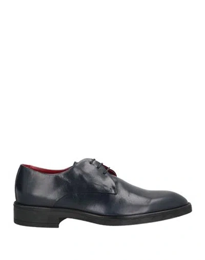 Corvari Man Lace-up Shoes Midnight Blue Size 12 Leather