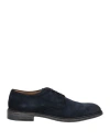 Corvari Man Lace-up Shoes Navy Size 7 Leather In Blue