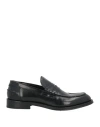 Corvari Penny Shoes Pelle Spazzolata Loafers Black In Black