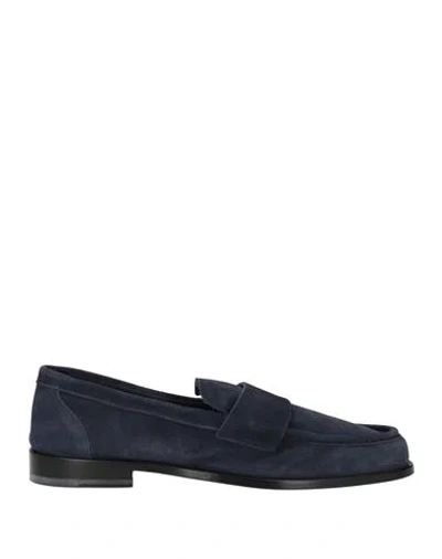 Corvari Man Loafers Midnight Blue Size 10.5 Leather In Black