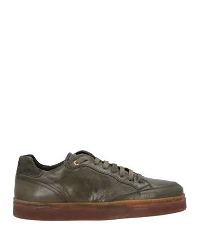 Corvari Man Sneakers Dark Green Size 8 Leather