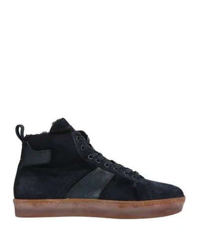 Corvari Man Sneakers Navy Size 9 Leather In Blue