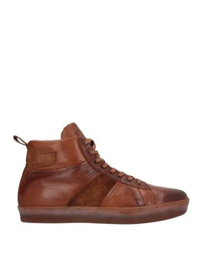 Corvari Man Sneakers Tan Size 12 Leather In Brown