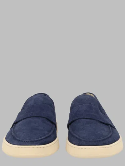 Corvari Men's Suede Boat Loafers In Blue