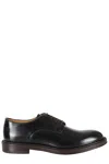 Corvari Smooth Brushed Calfskin Derby In Black