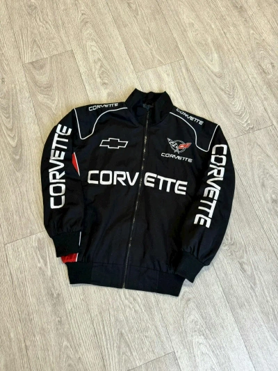 Pre-owned Corvette X Racing Vintage Corvette Racing Nylon Bomber Jacket 90's In Black
