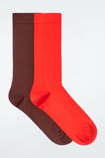 Cos 2-pack Cotton Socks In Multi