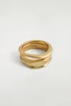 Cos 2-pack Hammered Rings In Gold