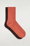 Cos 2-pack Ribbed Panel Socks