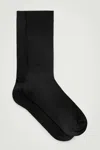 Cos 2-pack Ribbed Socks In Black