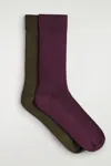 Cos 2-pack Ribbed Socks In Red