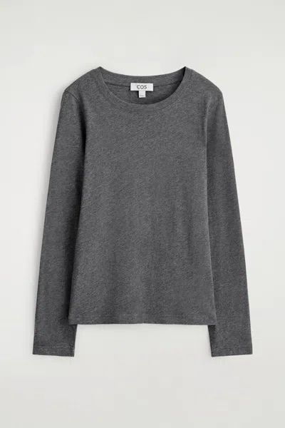 Cos 24/7 Long-sleeved T-shirt In Gray
