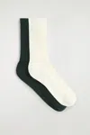 Cos 2-pack Ribbed Socks In Vert