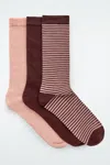 Cos 3-pack Wool Socks Gift Set In Orange