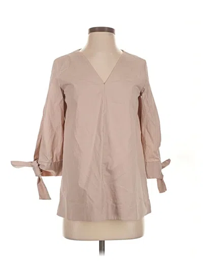 Pre-owned Cos 3/4 Sleeve Blouse In Tan