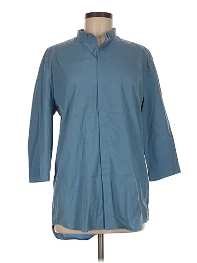 Pre-owned Cos 3/4 Sleeve Button Down Shirt In Blue